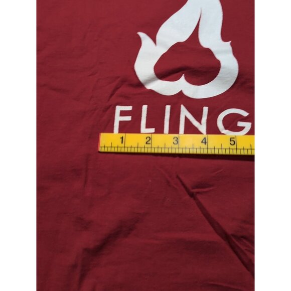 Fling Upside Down Heart Promo Men's Graphic Print Short Sleeve T-Shirt Red XL - Picture 8 of 10
